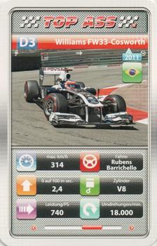 2018 TOP ASS Formel 1 - Altenburger #D3 Rubens Barrichello - 2011 Williams FW33 Front