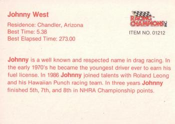 1989 Racing Champions Funny Car #01212 Johnny West Back