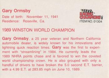 1989 Racing Champions Dragster #01304 Gary Ormsby Back
