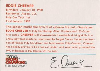 1989-92 Racing Champions Indy Car #01030 Eddie Cheever Back
