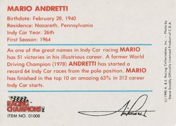 1989-92 Racing Champions Indy Car #01008 Mario Andretti Back