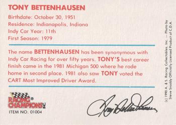 1989-92 Racing Champions Indy Car #01004 Tony Bettenhausen Back