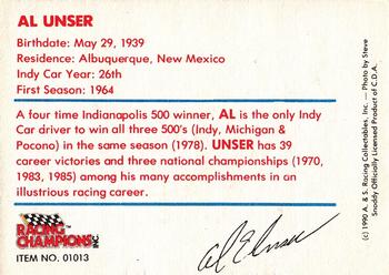 1989-92 Racing Champions Indy Car #01013 Al Unser Back