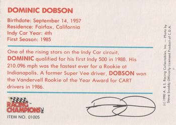 1989-92 Racing Champions Indy Car #01005 Dominic Dobson Back