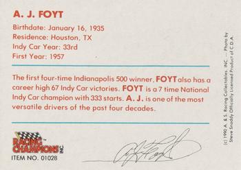 1989-92 Racing Champions Indy Car #01028 A.J. Foyt Back