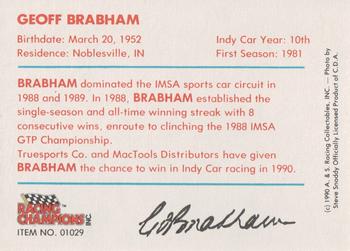 1989-92 Racing Champions Indy Car #01029 Geoff Brabham Back