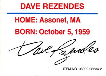 1995 Racing Champions SuperTruck Series #08200-08234-2 Dave Rezendes Back