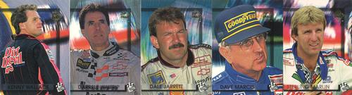 1994 Press Pass - Cup Chase Uncut Strips #CC12/CC15/CC16/CC27/CC29 Dale Jarrett/Dave Marcis/Sterling Marlin/Kenny Wallace/Darrell Waltrip Front
