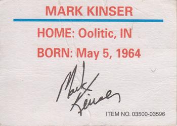 1996 Racing Champions World Of Outlaws #03500-03596 Mark Kinser Back