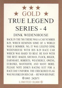 1993 Hilton G. Hill Gold True Legend Series 4 #NNO Dink Widenhouse Back