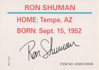 1997 Racing Champions World Of Outlaws #03500-03648 Ron Shuman Back