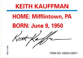 1998 Racing Champions World Of Outlaws #03500-03671 Keith Kauffman Back