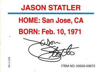 1998 Racing Champions World Of Outlaws #03500-03672 Jason Statler Back