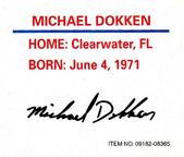 1997 Racing Champions Mini Craftsman Truck #09812-08365 Michael Dokken Back