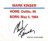 1997 Racing Champions Mini Craftsman Truck #09812-08356 Mark Kinser Back