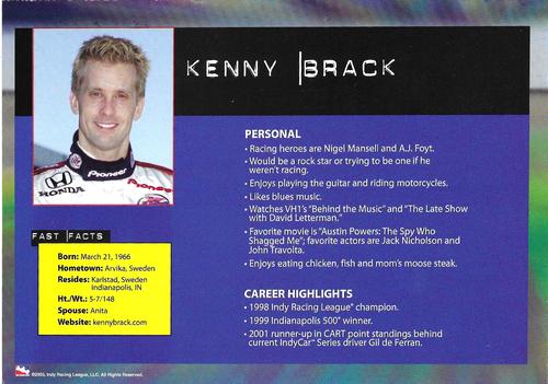 2003 IRL Season Fan Guide - Oversize #NNO Kenny Brack Back