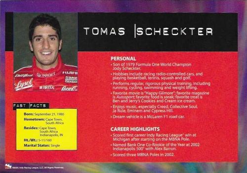 2003 IRL Season Fan Guide - Oversize #NNO Tomas Scheckter Back