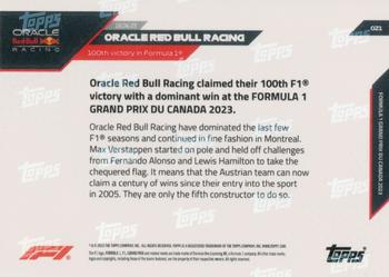 2023 Topps Now Formula 1 #021 Oracle Red Bull Racing Back