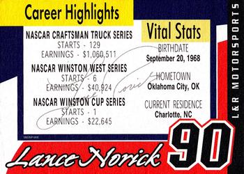 2002 Racing Champions Exclusives #NNO Lance Norick Back