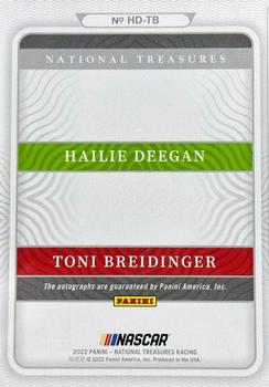 2022 Panini National Treasures - Dual Autographs Holo Gold #HD-TB Hailie Deegan / Toni Breidinger Back