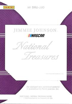 2022 Panini National Treasures - Dual Race Used Gloves #DRU-JJO Jimmie Johnson Back