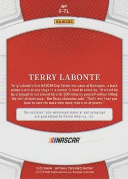 2022 Panini National Treasures - Firesuit Signatures Silver #F-TL Terry Labonte Back