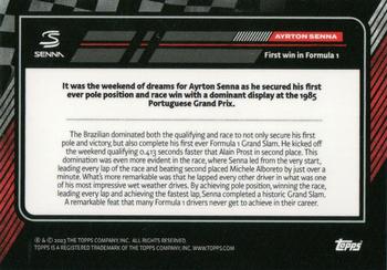 2023 Topps The Story of Senna #NNO Ayrton Senna Back