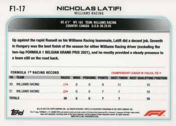 2023 Topps Formula 1 Industry Conference #F1-17 Nicholas Latifi Back