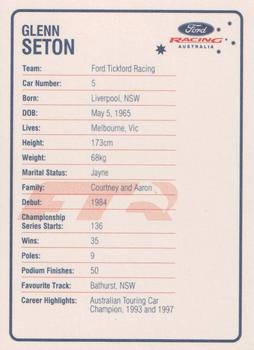 2001 Ford Racing Australia #NNO Glenn Seton Back