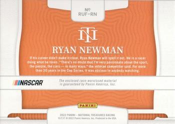 2022 Panini National Treasures - Colossal Race Used Firesuits #RUF-RN Ryan Newman Back