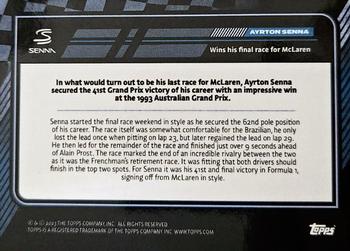 2023 Topps The Story of Senna - Blue #NNO Ayrton Senna Back