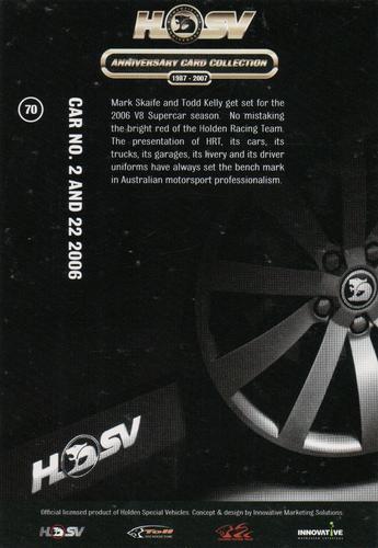 2007 HSV Anniversary Card Collection #70 Mark Skaife / Todd Kelly Back