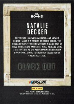 2023 Donruss - Black Out #BO-ND Natalie Decker Back