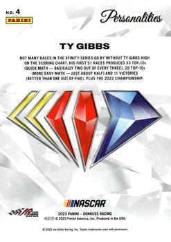 2023 Donruss - NASCAR 75th Anniversary Holo #4 Ty Gibbs Back