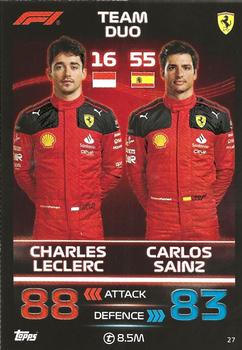 2023 Topps Turbo Attax F1 #27 Charles Leclerc & Carlos Sainz Front