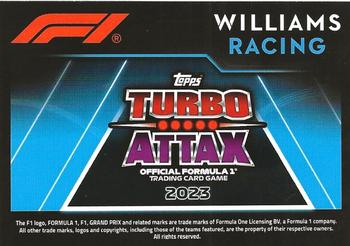 2023 Topps Turbo Attax F1 #91 Williams Team Logo Back