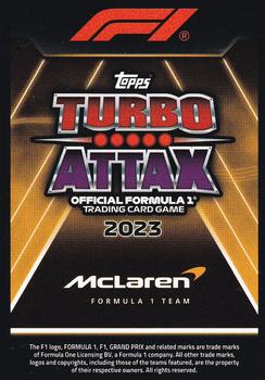 2023 Topps Turbo Attax F1 - Cyan #292 Lando Norris Back