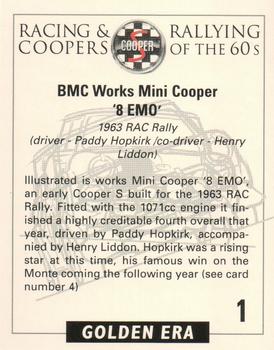 2002 Golden Era Racing & Rallying Coopers Of The 60's #1 Paddy Hopkirk / Henry Liddon Back