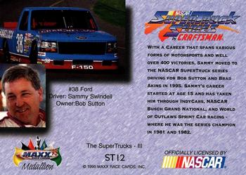 1995 Maxx Medallion - SuperTrucks #ST12 Sammy Swindell Back