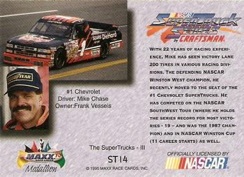 1995 Maxx Medallion - SuperTrucks #ST14 Mike Chase Back