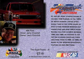 1995 Maxx Medallion - SuperTrucks #ST19 Jerry Churchill Back