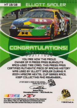2006 Press Pass Premium - Burnouts #HT 13 Elliott Sadler Back