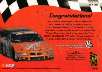 2002 Press Pass VIP - Hot Treads #HT 36 Tony Stewart's Car Back