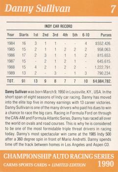 1990 Carms Championship Auto Racing Series #NNO Danny Sullivan Back