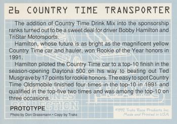 1992 Traks Racing Machines - Prototypes #26 Country Time Transporter Back
