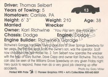 1993 Art's Collectibles Silver Spring Speedway Street Stock - Prototype #13 Thomas Seibert Back