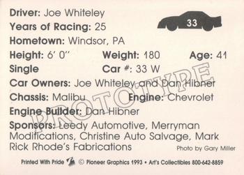 1993 Art's Collectibles Silver Spring Speedway Street Stock - Prototype #33 Joe Whiteley Back