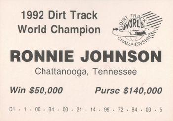 1993 Dirt Track World Championship #NNO Ronnie Johnson Back
