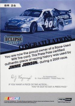 2010 Press Pass Eclipse - Burning Rubber #BR 26 Jimmie Johnson Back