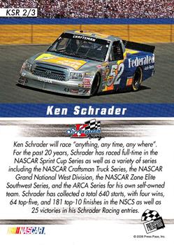 2008 Press Pass Ken Schrader Racing - Autograph #KSR 2 Ken Schrader Back
